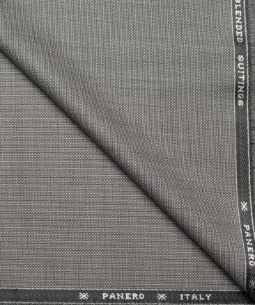 Panero Italy Super 90's Structured 20% Merino Wool Suiting Fabric (Light Grey)