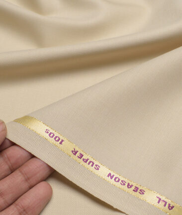 Reid & Taylor Super 100's Solids 40% Merino Wool Suiting Fabric (Beige)