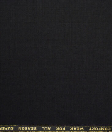 Reid & Taylor Super 100's Solids 40% Merino Wool Suiting Fabric (Jet Black)