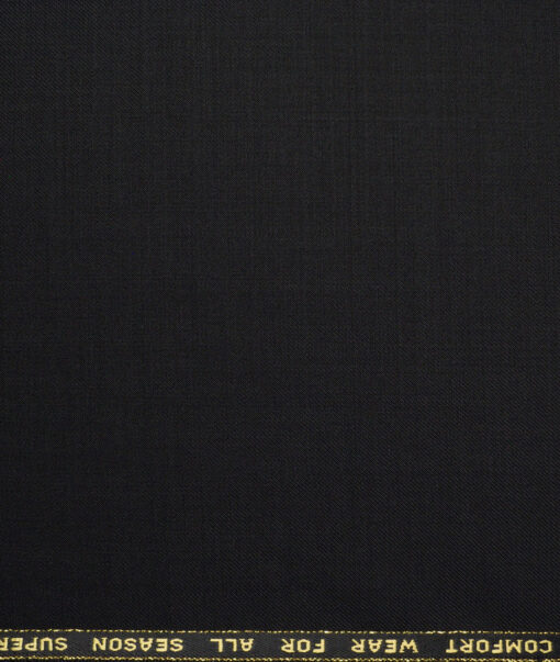 Reid & Taylor Super 100's Solids 40% Merino Wool Suiting Fabric (Jet Black)