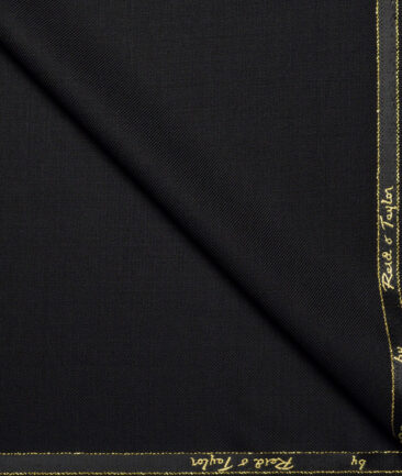 Reid & Taylor Super 100's Solids 40% Merino Wool Suiting Fabric (Jet Black)