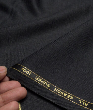 Reid & Taylor Super 100's Solids 40% Merino Wool Suiting Fabric (Dark Worsted Grey)