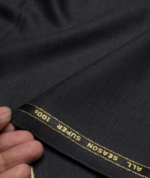 Reid & Taylor Super 100's Solids 40% Merino Wool Suiting Fabric (Dark Worsted Grey)