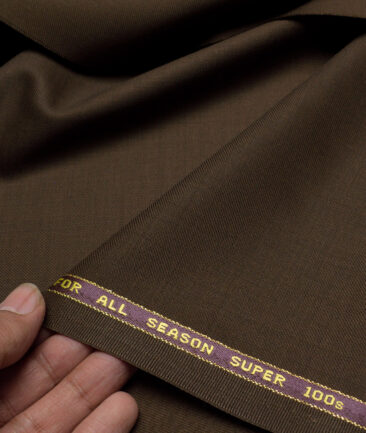 Reid & Taylor Super 100's Solids 40% Merino Wool Suiting Fabric (Irish Coffee Brown)