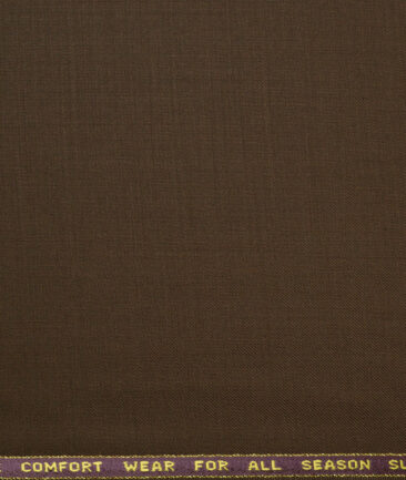 Reid & Taylor Super 100's Solids 40% Merino Wool Suiting Fabric (Irish Coffee Brown)