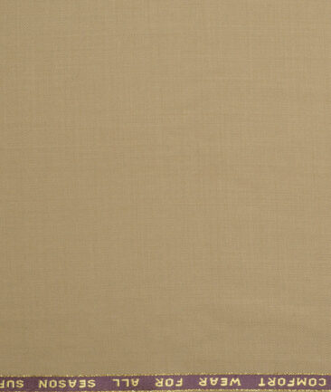 Reid & Taylor Super 100's Solids 40% Merino Wool Suiting Fabric (Khakhi)