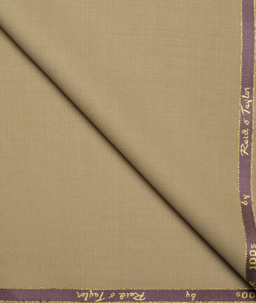 Reid & Taylor Super 100's Solids 40% Merino Wool Suiting Fabric (Khakhi)