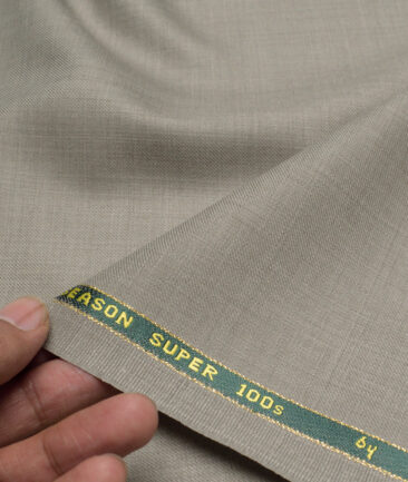 Reid & Taylor Super 100's Solids 40% Merino Wool Suiting Fabric (Light Brownish Grey)