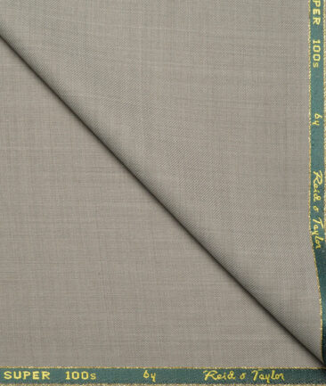 Reid & Taylor Super 100's Solids 40% Merino Wool Suiting Fabric (Light Brownish Grey)