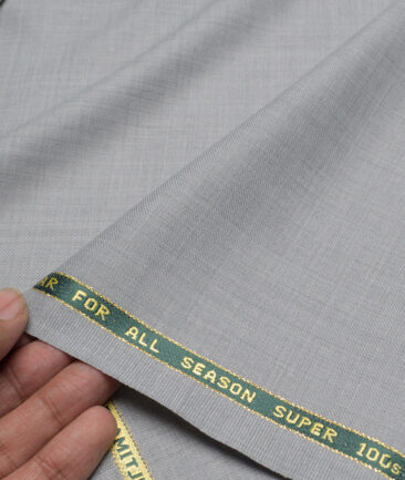 Reid & Taylor Super 100's Solids 40% Merino Wool Suiting Fabric (Light Worsted Grey)