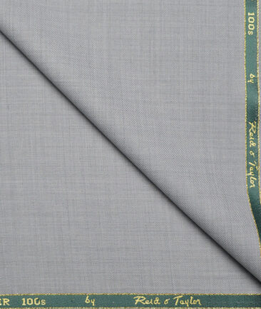 Reid & Taylor Super 100's Solids 40% Merino Wool Suiting Fabric (Light Worsted Grey)