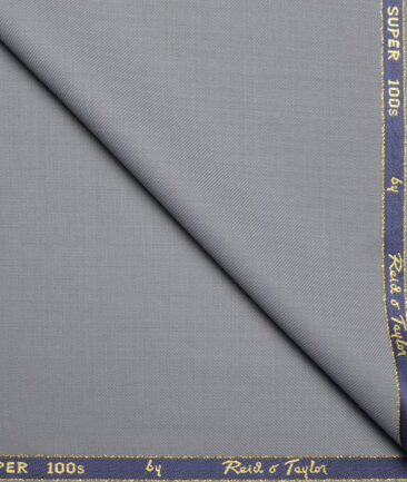 Reid & Taylor Super 100's Solids 40% Merino Wool Suiting Fabric (Silver Grey)
