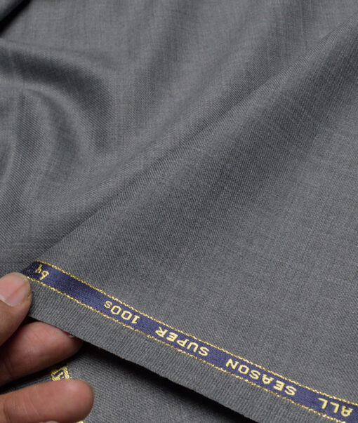 Reid & Taylor Super 100's Solids 40% Merino Wool Suiting Fabric (Worsted Grey)