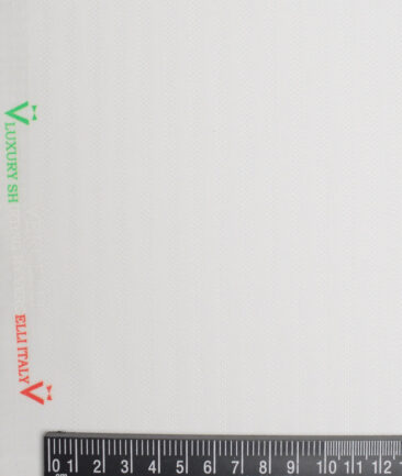 Vercelli Italy  Supima Cotton Striped Shirting Fabric (White)