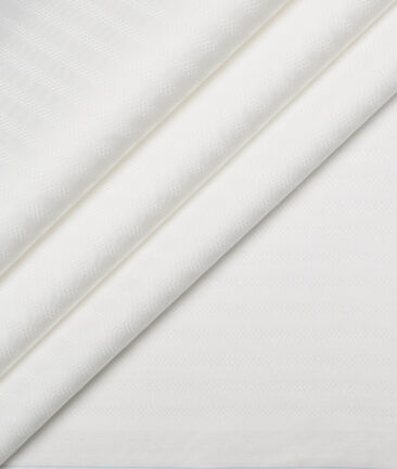 Vercelli Italy  Supima Cotton Striped Shirting Fabric (White)