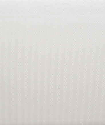 Vercelli Italy  Supima Cotton Striped Shirting Fabric (White)