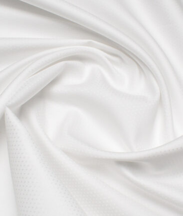 Vercelli Italy  Supima Cotton Self Design Shirting Fabric (White)