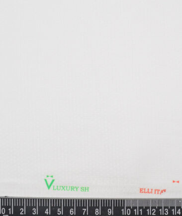 Vercelli Italy  Supima Cotton Self Design Shirting Fabric (White)