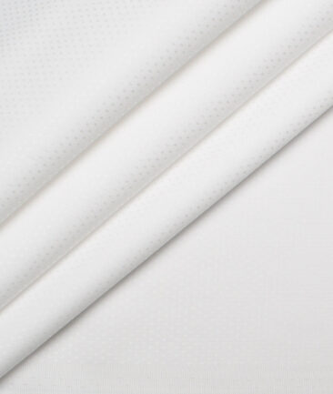 Vercelli Italy  Supima Cotton Self Design Shirting Fabric (White)