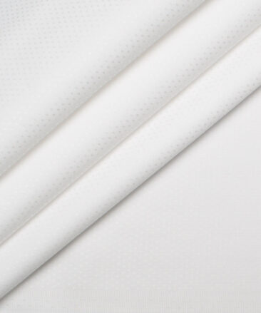 Vercelli Italy  Supima Cotton Self Design Shirting Fabric (White)