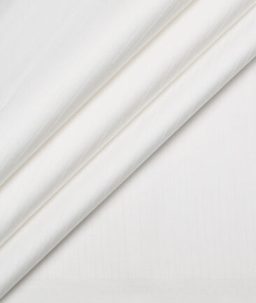 Vercelli Italy  Supima Cotton Striped Shirting Fabric (White)