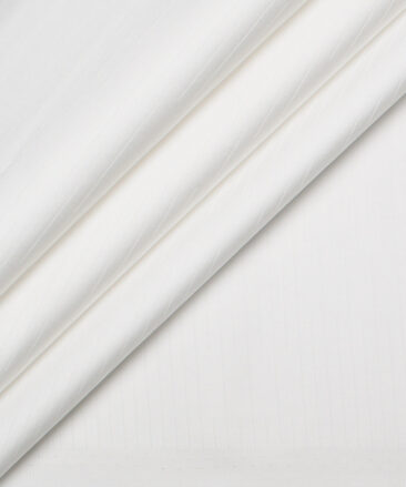 Vercelli Italy  Supima Cotton Striped Shirting Fabric (White)