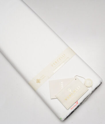Vercelli Italy  Supima Cotton Striped Shirting Fabric (White)