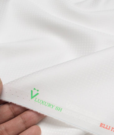 Vercelli Italy  Supima Cotton Checks Shirting Fabric (White)
