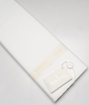 Vercelli Italy  Supima Cotton Checks Shirting Fabric (White)