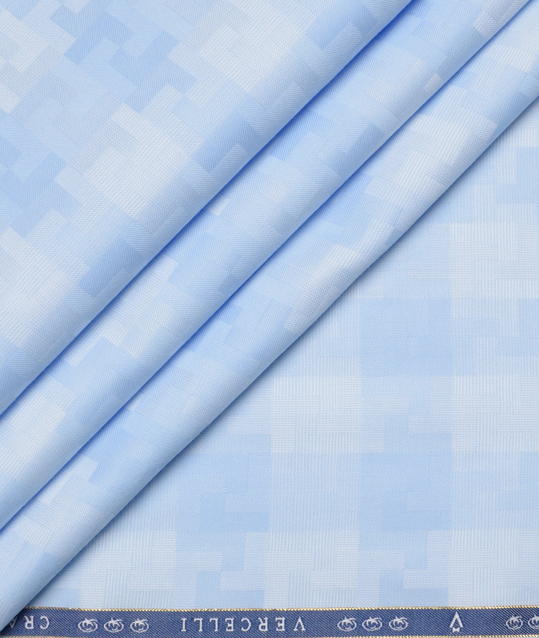 Vercelli Italy 2 Ply 100's Supima Cotton Self Design Shirting Fabric (Light Blue) Vercelli Italy 2 Ply 100's Supima Cotton Self Design Shirting Fabric (Light Blue)