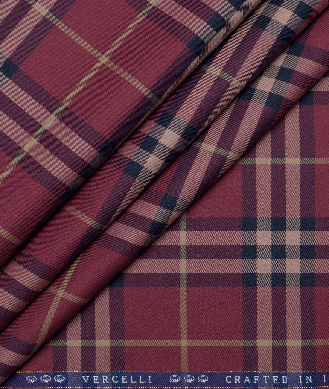 Vercelli Italy 2 Ply 100's Supima Cotton Checks Shirting Fabric (Maroon) Vercelli Italy 2 Ply 100's Supima Cotton Checks Shirting Fabric (Maroon)