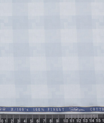 Vercelli Italy 2 Ply 100's Supima Cotton Self Design Shirting Fabric (Grey)