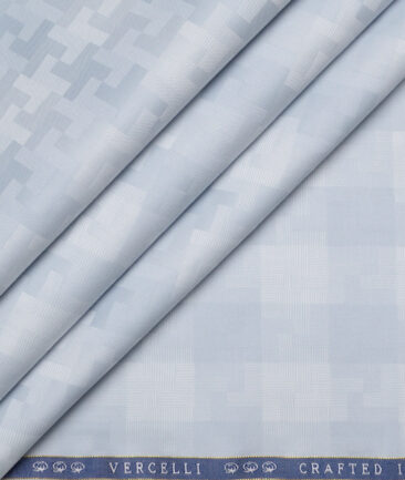 Vercelli Italy 2 Ply 100's Supima Cotton Self Design Shirting Fabric (Grey)