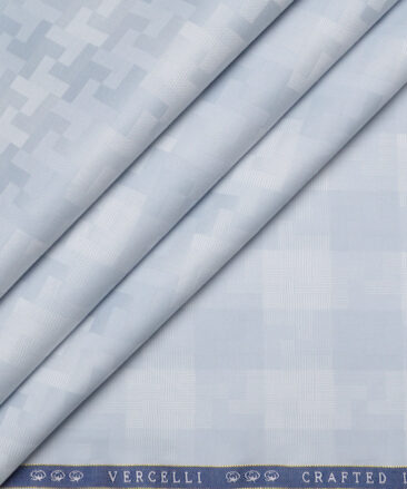 Vercelli Italy 2 Ply 100's Supima Cotton Self Design Shirting Fabric (Grey)