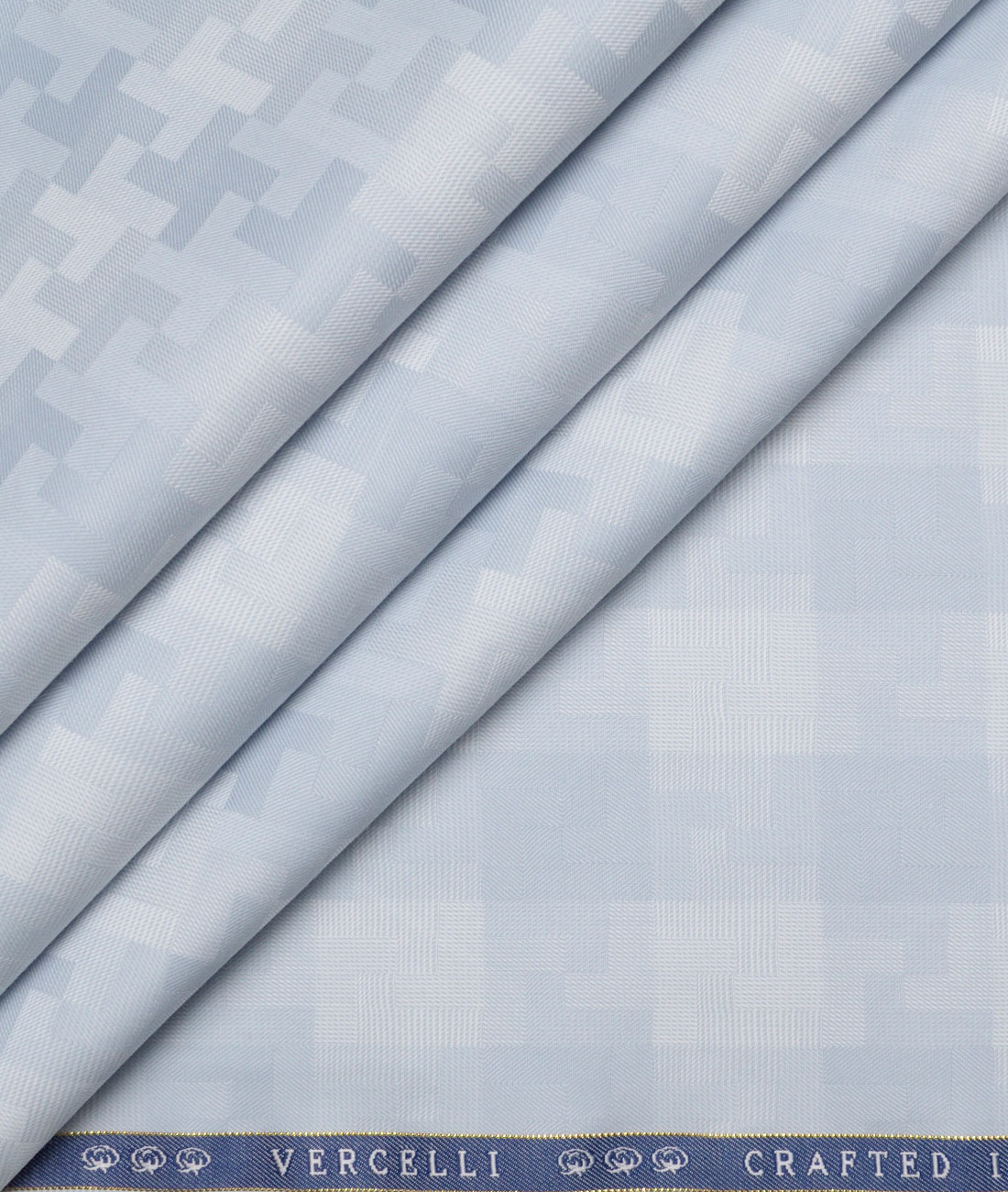 Vercelli Italy 2 Ply 100's Supima Cotton Self Design Shirting Fabric (Grey) Vercelli Italy 2 Ply 100's Supima Cotton Self Design Shirting Fabric (Grey)