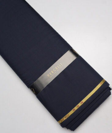 Vercelli Italy Super 120's Solids 50% Merino Wool Suiting Fabric (Dark Blue)