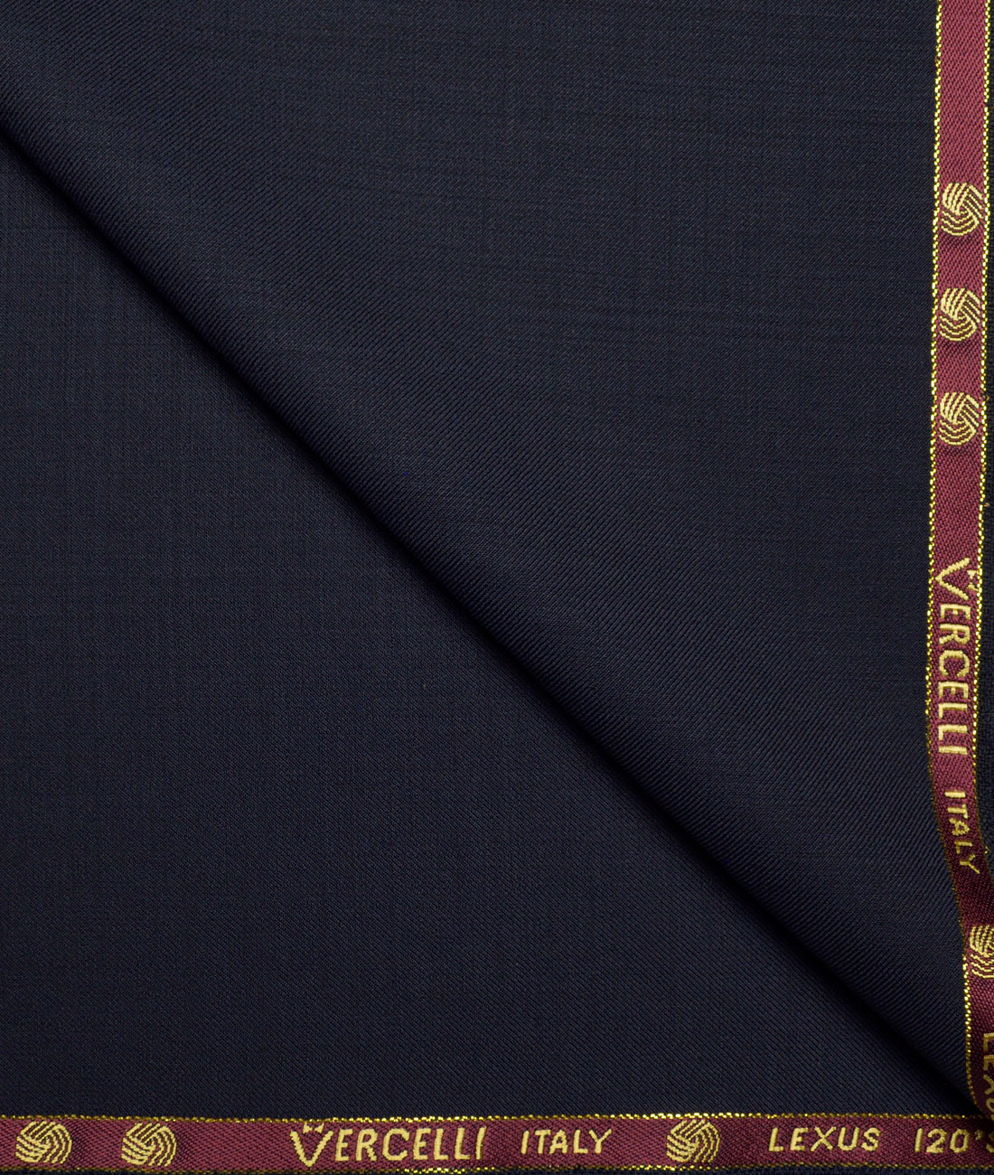 Vercelli Italy Super 120's Solids 50% Merino Wool Suiting Fabric (Dark Blue) Vercelli Italy Super 120's Solids 50% Merino Wool Suiting Fabric (Dark Blue)