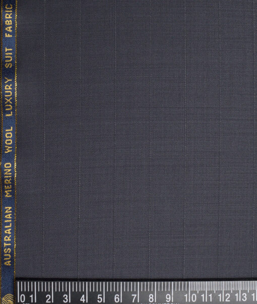 Vercelli Italy Super 130's Striped 70% Merino Wool Suiting Fabric (Dark Smoke Grey)
