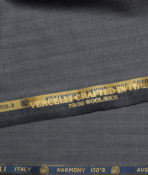 Vercelli Italy Super 130's Striped 70% Merino Wool Suiting Fabric (Grey)