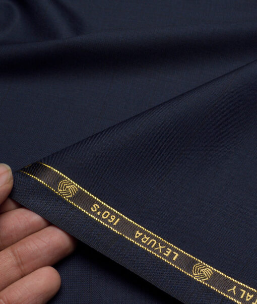 Vercelli Italy Super 160's Checks 50% Merino Wool Suiting Fabric (Dark Blue)