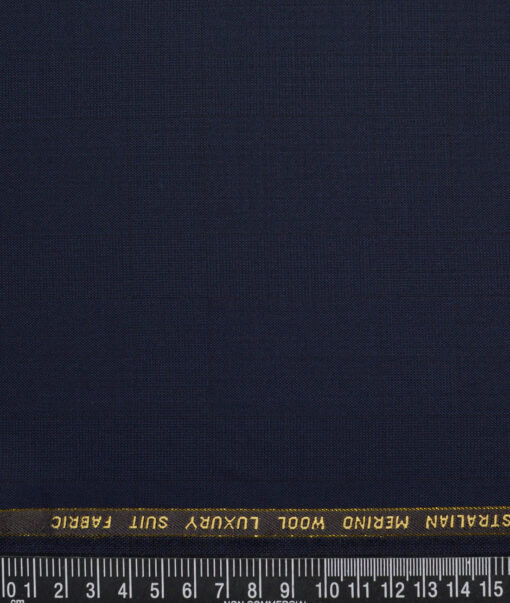 Vercelli Italy Super 160's Checks 50% Merino Wool Suiting Fabric (Dark Blue)