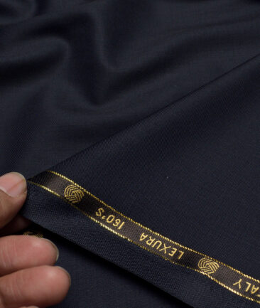 Vercelli Italy Super 160's Solids 50% Merino Wool Suiting Fabric (Dark Navy Blue)