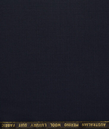 Vercelli Italy Super 160's Solids 50% Merino Wool Suiting Fabric (Dark Navy Blue)