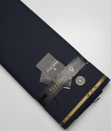 Vercelli Italy Super 160's Solids 50% Merino Wool Suiting Fabric (Dark Navy Blue)
