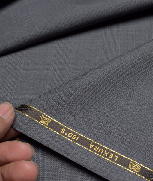 Vercelli Italy Super 160's Checks 50% Merino Wool Suiting Fabric (Grey)