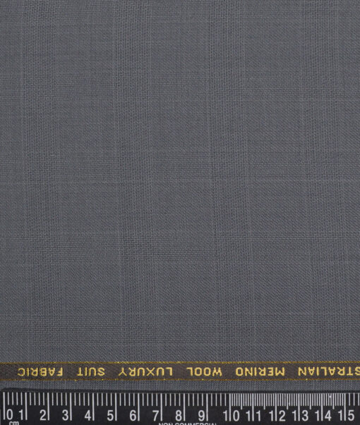 Vercelli Italy Super 160's Checks 50% Merino Wool Suiting Fabric (Grey)