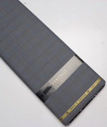 Vercelli Italy Super 150's Checks 70% Merino Wool Suiting Fabric (Grey & Blue)