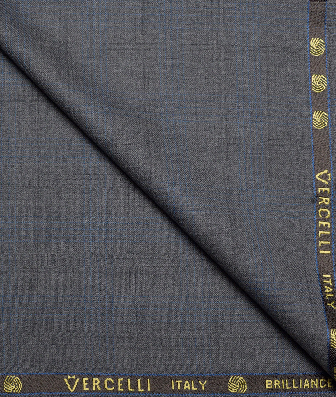 Vercelli Italy Super 150's Checks 70% Merino Wool Suiting Fabric (Grey & Blue) Vercelli Italy Super 150's Checks 70% Merino Wool Suiting Fabric (Grey & Blue)