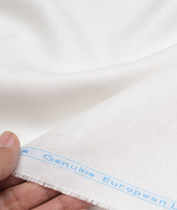 Linen Club 66 LEA European Linen Solids Shirting Fabric (White)