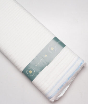 Linen Club 60 LEA European Linen Striped Shirting Fabric (White)